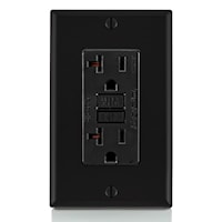 LEVITON GFTR2-E Smart-Lock Pro GFCI Duplex Receptacle with LED Indicator 20 A, 5-20R Black