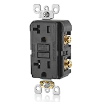 LEVITON GFTR2-E Smart-Lock Pro GFCI Duplex Receptacle with LED Indicator 20 A, 5-20R Black