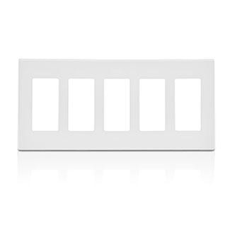 LEVITON 80321-SW Decora Plus Decorator Wallplate 5 Gangs White 114.3 mm Lx 254 mm W