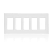 LEVITON 80321-SW Decora Plus Decorator Wallplate 5 Gangs White 114.3 mm Lx 254 mm W