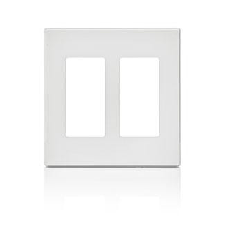 LEVITON 80309-SW Decorator Wallplate 2 Gangs White 4.61 in Lx 115.9 mm W