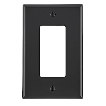 LEVITON PJ26-E Decora Decorator Wallplate 1 Gangs Black 123.8 mm Lx 79.4 mm W