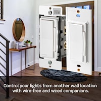 LEVITON D26HD-1BW Decora Smart Wi-Fi® Smart Dimmer 15 A, 120 VAC, 300 W LED/CFL, 600 W Incandescent/Halogen, 600 VA MLV White