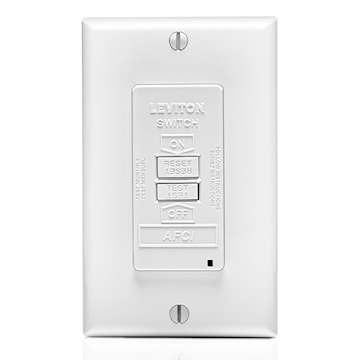 LEVITON AFRBF-W Self Grounding AFCI Receptacle 20 A, White