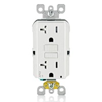 LEVITON AFTR2-W Smart-Lock Pro Outlet, Tamper-Resistant AFCI Duplex Receptacle 20 A, White