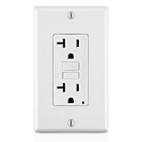 LEVITON GFNT2-W Smart-Lock Pro Self-Test Slim GFCI Duplex Receptacle 20 A, 5-20R White