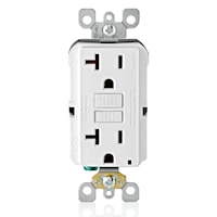 LEVITON GFNT2-W Smart-Lock Pro Self-Test Slim GFCI Duplex Receptacle 20 A, 5-20R White