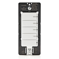 LEVITON DT160-1LW Decora In-Wall 60-Minute Countdown Timer Switch, 15A, ½ HP/9.8A Fan/Motor,