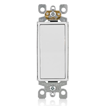 LEVITON 5603-P2W Decora® Quiet, 3-Way Decora Rocker Switch 120/277 VAC, 15 A, White