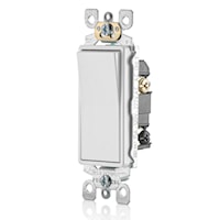 LEVITON 5603-P2W Decora® Quiet, 3-Way Decora Rocker Switch 120/277 VAC, 15 A, White