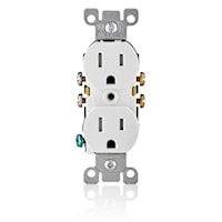 LEVITON T5320-W Duplex Receptacle Straight Blade Duplex Receptacle with Child Protection 15 A, White