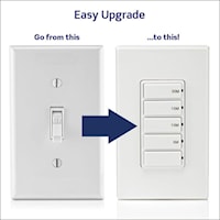 LEVITON DT130-1LW Decora In-Wall 30-Minute Countdown Timer Switch, 15A, ½ HP/9.8A Fan/Motor,