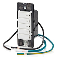 LEVITON DT130-1LW Decora In-Wall 30-Minute Countdown Timer Switch, 15A, ½ HP/9.8A Fan/Motor,