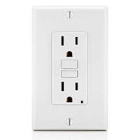 LEVITON GFNT1-W Smart-Lock Pro Self-Test Slim GFCI Duplex Receptacle 15 A, 5-15R White