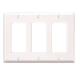 LEVITON PJ263-W Decora® Decorator Wallplate 3 Gangs White 123.8 mm Lx 171.4 mm W