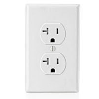 LEVITON T5820-W Duplex Receptacle Straight Blade Duplex Receptacle 20 A, 5-20R White
