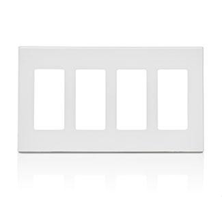 LEVITON 80312-SW Decora Plus™ Decorator Wallplate 4 Gangs White 114.3 mm Lx 208 mm W