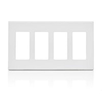 LEVITON 80312-SW Decora Plus™ Decorator Wallplate 4 Gangs White 114.3 mm Lx 208 mm W