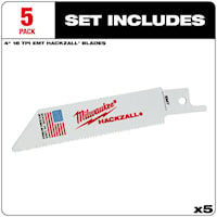 MILWAUKEE 49-00-5418 Hackzall® Reciprocating Saw Blade 4 in 18 TPI