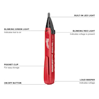 MILWAUKEE 2202-20 Milwaukee® Voltage Detector with LED Light 1-Pole, Self Test 50 - 1000 VAC LED