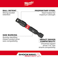 MILWAUKEE 48-32-5030 Shockwave™ Socket Adapter 1/4 in Hex