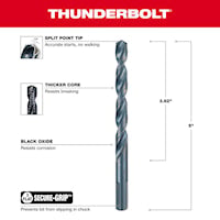MILWAUKEE 48-89-2730 Thunderbolt® Jobber Length Drill Bit 3/8 in
