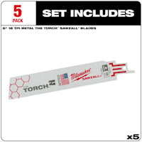 MILWAUKEE 48-00-5784 Super Sawzall®, The Torch™ Reciprocating Saw Blade 6 in 18 TPI