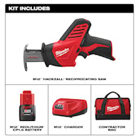 MILWAUKEE 2420-21 Hackzall®, M12™ Reciprocating Saw Kit 12 V, 1/2 in Blade