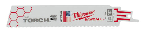MILWAUKEE 48-00-5784 Super Sawzall®, The Torch™ Reciprocating Saw Blade 6 in 18 TPI