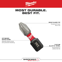MILWAUKEE 48-32-4421 Shockwave™ Insert Bit Square Recess #1 1/4 in Hex