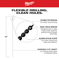 MILWAUKEE 48-13-8356 9/16"X 72" CABLE BIT