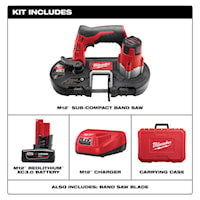 MILWAUKEE 2429-21XC M12™ Band Saw Kit M12 RedLithium XC 27 x 0.02 x 1/2 in Blade