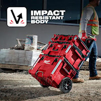 MILWAUKEE 48-22-8425 Packout™ Tool Box Large 16.1 in Hx 22.1 in Lx 11.3 in W Red