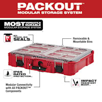 MILWAUKEE 48-22-8430 Packout™ Organizer 4.61 in Hx 19.76 in Lx 15 in W Red