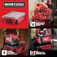 MILWAUKEE 48-22-8435 Packout™ Compact Organizer 4.61 in Hx 15.24 in Lx 9.72 in W Red