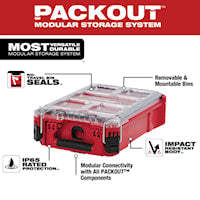 MILWAUKEE 48-22-8435 Packout™ Compact Organizer 4.61 in Hx 15.24 in Lx 9.72 in W Red