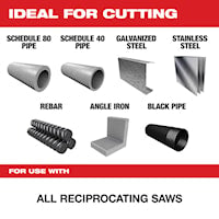 MILWAUKEE 48-00-5201 Sawzall®, The Torch™ Reciprocating Saw Blade 6 in 7 TPI Carbide