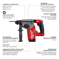MILWAUKEE 2912-20 M18 FUEL 1" SDS PLUSROTARY HAMMER
