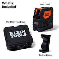 KLEIN TOOLS 93LCLS Laser Level with Plumb Spot Self-Leveling, Cross-Line +/-3/32 in Per 33 ft +/-