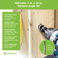 EMERSON PROFESSIONAL TOOLS 66PT-1 Nail Eater® Auger Bit 1 in 7/16 in Shank Heat Treated Steel