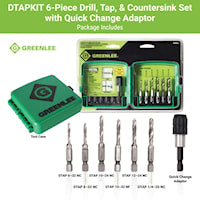 EMERSON PROFESSIONAL TOOLS DTAPKIT Drill/Tap Kit 6-Piece 1/4 in Shank