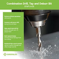 EMERSON PROFESSIONAL TOOLS DTAPSS1/4-20 Drill/Tap Bit 1/4 in dia Shank
