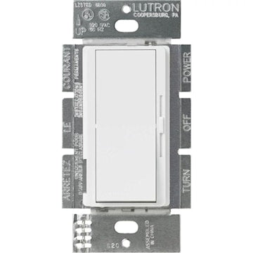 LUTRON DVSTV-WH Diva Dimmer Switch 8 A, 120 - 277 VAC, 2216 W White