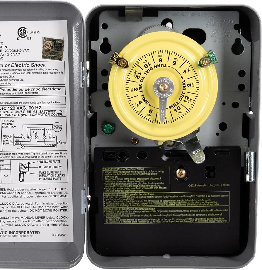 Intermatic T103 120-Volt DPST 24 Hour Mechanical Time Switch