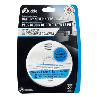 SMOKE ALARM W / VOICE FOR BEDROOM W / BATTERY&HUSH BUTTON
