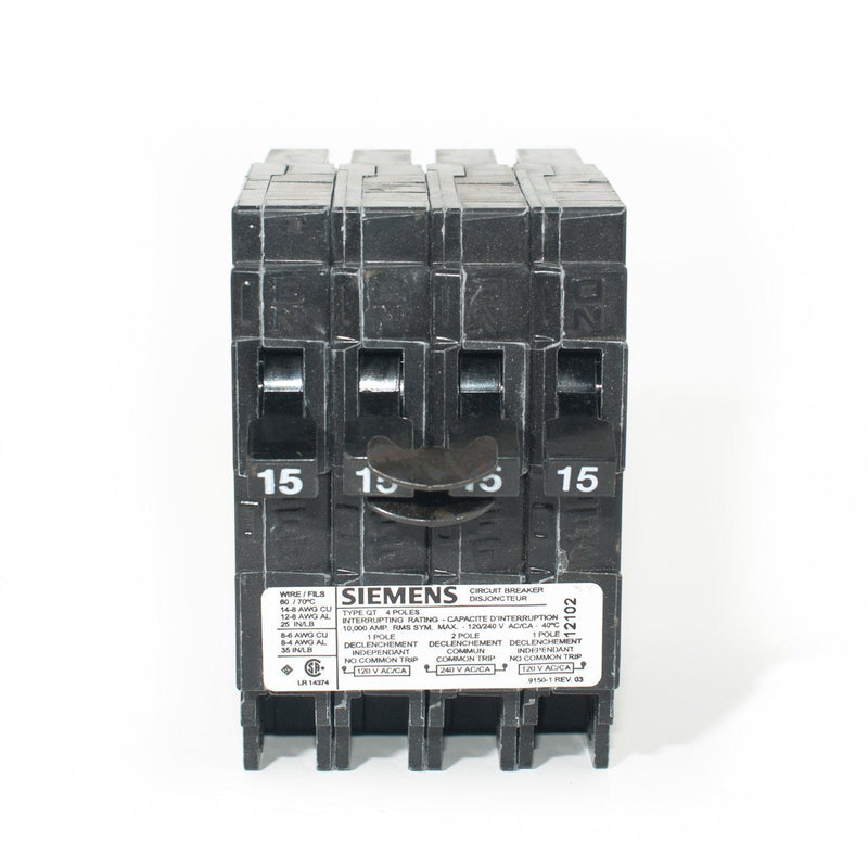 Q21515CTNC Siemens - 15/15/15/15 amp Quad Circuit Breaker