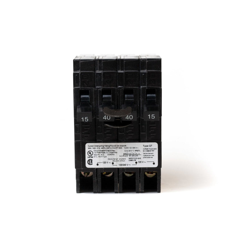 Q21540CTNC - Siemens - 15/40/40/15 amp Quad Circuit Breaker