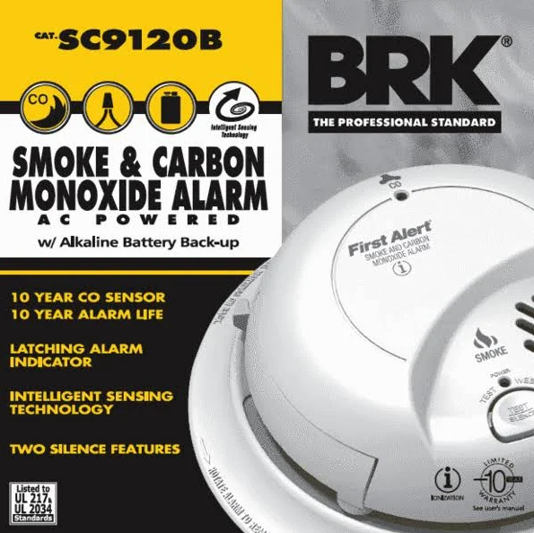 BRK SC-9120BA Hardwire Combination Carbon Monoxide and Smoke Alarm