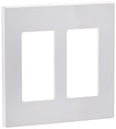Leviton 80309-SW 2-Gang Decora Plus Wallplate Screwless Snap-On Mount, White
