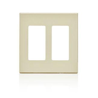 Leviton 2-Gang Decora Screwless Wallplate (Light Almond) Model 80309*